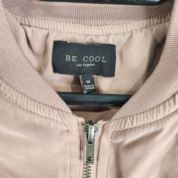 Womens Pink Be Cool Los Angeles Bomber Jacket Full Zip Long Sleeve Size M - Picture 6 of 11